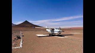 Cessna 210 from Eros to Sossusvlei with ATC.