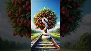 A big parrot plant a lychee tree on old railway track but a snake uproots it  #shorts #ai #parrot