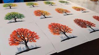 Celebratory Linocut Tree