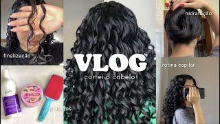 VLOG: CORTEI O CABELO + finalização, rotina capilar, produtos 