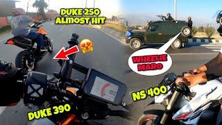 They wants to race  Duke Almost Crashh | DUKE 390 vs NS400 vs DUKE 250 Hyper Ride