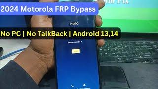 2024 Motorola FRP Bypass: Android 13 | No PC, No TalkBack | Easy Unlock Guide