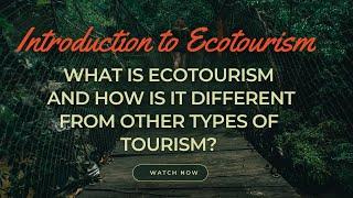 What is ecotourism, and how is it different from other types of tourism?