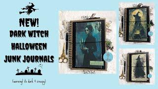 NEW! Dark Creepy Witch Junk Journals for Halloween Flip Through #halloweenjournal #junkjournals