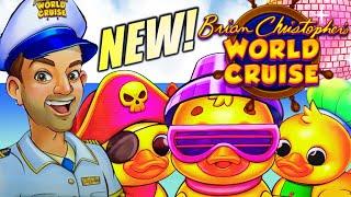 SPLASHING BIG WIN!! ️ NEW!! BRIAN CHRISTOPHER'S WORLD CRUISE Slot Machine (Gaming Arts)
