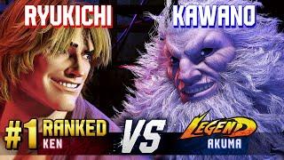 SF6 ▰ RYUKICHI (#1 Ranked Ken) vs KAWANO (Akuma) ▰ High Level Gameplay