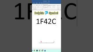 Dolphin  symbol in ms word #msword #mswordshortcutkeys #dolphin