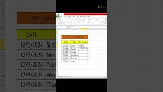 How to Used Date From Day Function | Formula in ms Excel  | Design By Minhaj |