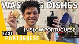 Learning Kitchen Vocabulary While Doing The Dishes in Slow Portuguese | Super Easy Portuguese 37