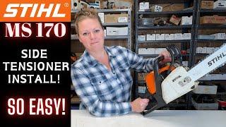 Stihl MS170 Chainsaw - How To Install A Side Chain Tensioner - So Easy To Do!