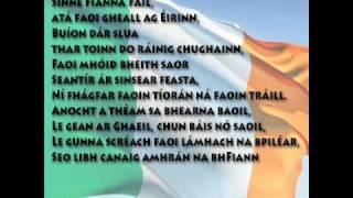 Amhrán na bhFiann in Irish Gaelic with the WORDS