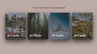 3D Card Hover Effect Using HTML, CSS & JavaScript