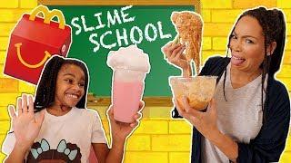 Slime School McDonald's Test Fail - Sneak Food in Class! New Toy School