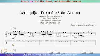 A. Barrios - Aconquija for Classical Guitar with Tab