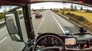 Camion POV care conduce MAN TGX 470  Franța A6 Aire de Drace către Lion direcția Spania