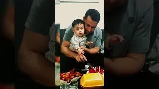 father son bonding#baby scared of his brothers loud voice #so cute #follow #haider