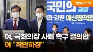 여, 국회의장 사퇴 촉구 결의안 '맞불'…야 "적반하장" / 연합뉴스TV (YonhapnewsTV)