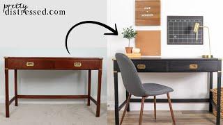 Beginner's Guide to a Smooth Paint Finish on Wood Furniture | Desk Furniture Makeover