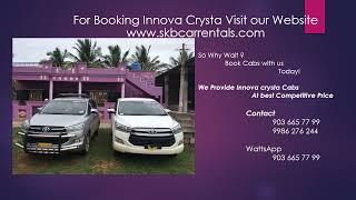 Affordable 7 seater innova crysta for rent in bangalore