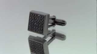 Large Cuadrado Cufflinks Black Diamonds by Mander Jewelry