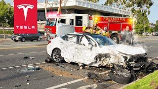 POLICE USE BODY CAM TO CAPTURE CRASH FROM TESLA SCREEN | TESLA STORIES 139