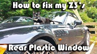 How to repair by sewing your BMW Z3's rear plastic window to the soft fabric