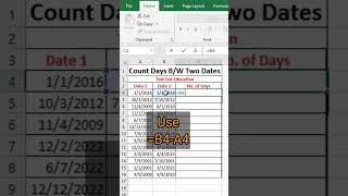Count Days between Two Dates in Excel - Tips & Tricks from @todfodeducation