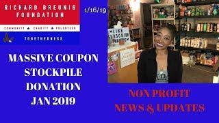 Extreme Coupon Mass Donation for Jan 2019~Nonprofit News & Updates~Couponing to Mass Donations️