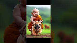 so cute little monk #viral #shorts #cutebaby #littlemonk #foryou #trending