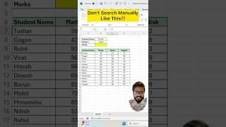 Don't search manually in Excel‼️Instead Use Indirect Function #excel #exceltips #exceltricks #shorts