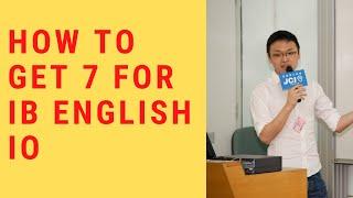 How to get a Level-7 for your IB English Interactive Oral (IO)