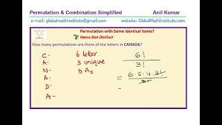 Permutations When Some Items are Repeated Simple Language 3 Examples Not Distict Cases Inspired by M