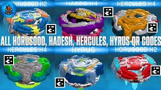 ALL HORUSOOD, HADESH, HERCULES, HYRUS QR CODES BEYBLADE BURST APP | TOTAL BURST