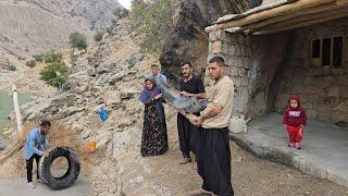 Nomadic Life: Nomadic Family Collaboration: Making a Goat Feeder Next to a Nomadic Home