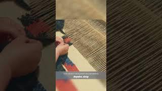 The process of making a handmade woolen blanket. Time Lapse