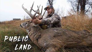 BIGGEST BUCK EVER! | Grunted in on PUBLIC from 180+ | BOWHUNTING Kansas