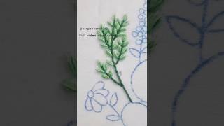 small leaf embroidery stitches| Tiny leaf embroidery#shortsvideo #embroiderydesign #flowerstitch#diy