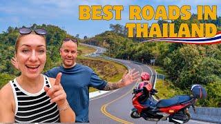 Riding a motorcycle in Nan Thailand  Scenic roads in North Thailand