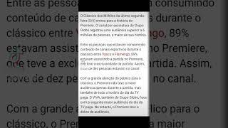 Maior Audiência da História do Premier Flamengo vs Vasco