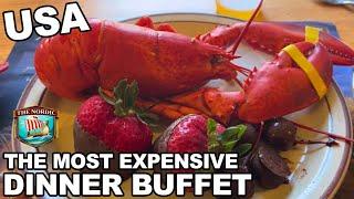 The MOST EXPENSIVE Dinner Buffet in AMERICA. $135 AYCE Lobster Buffet at "The Nordic", Rhode Island.