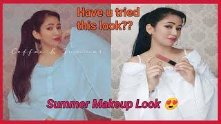 Summer Makeup Look  || Everyday Makeup Look || Peachy Look with White Shirt