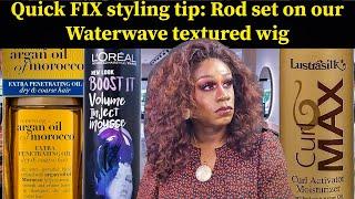 Quick FIX styling tip: Rod set on our Waterwave textured wig