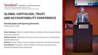 Global Capitalism, Trust and Accountability Conference: Introductions and Opening Remarks