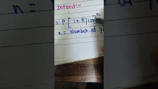 Formula | Compound interest #educationalvideo #mathematicalformula