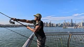 NYC Pier Fishing Overlooking Manhattan's Mesmerizing Cityscape