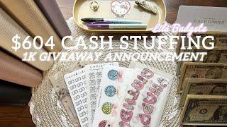 $604 Cash Stuffing | 1K GIVEAWAY!! | Nov 2024 Magic Month #cashstuffing #giveaway