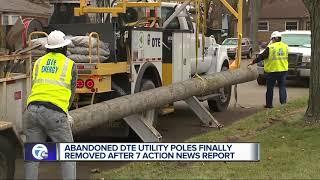 Abandoned DTE utility poles finally removed after 7 Action News report