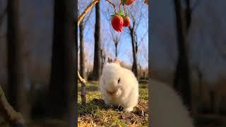 Make a strawberry tree for the little rabbit. May you be happy and worry-free. Cute pet debut pl