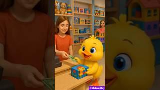 The duckling buy building blocks from shop  #cartoon #cute #ai #duck #duckling #aivideo #shorts
