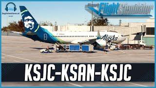 Flying Alaska MAX8 into San Diego | iFly MAX8 | SayIntentions AI ATC *FIRST LOOK*